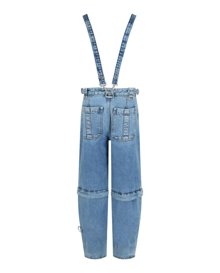 Givenchy Two In One Detachable Pants In Denim With Suspenders