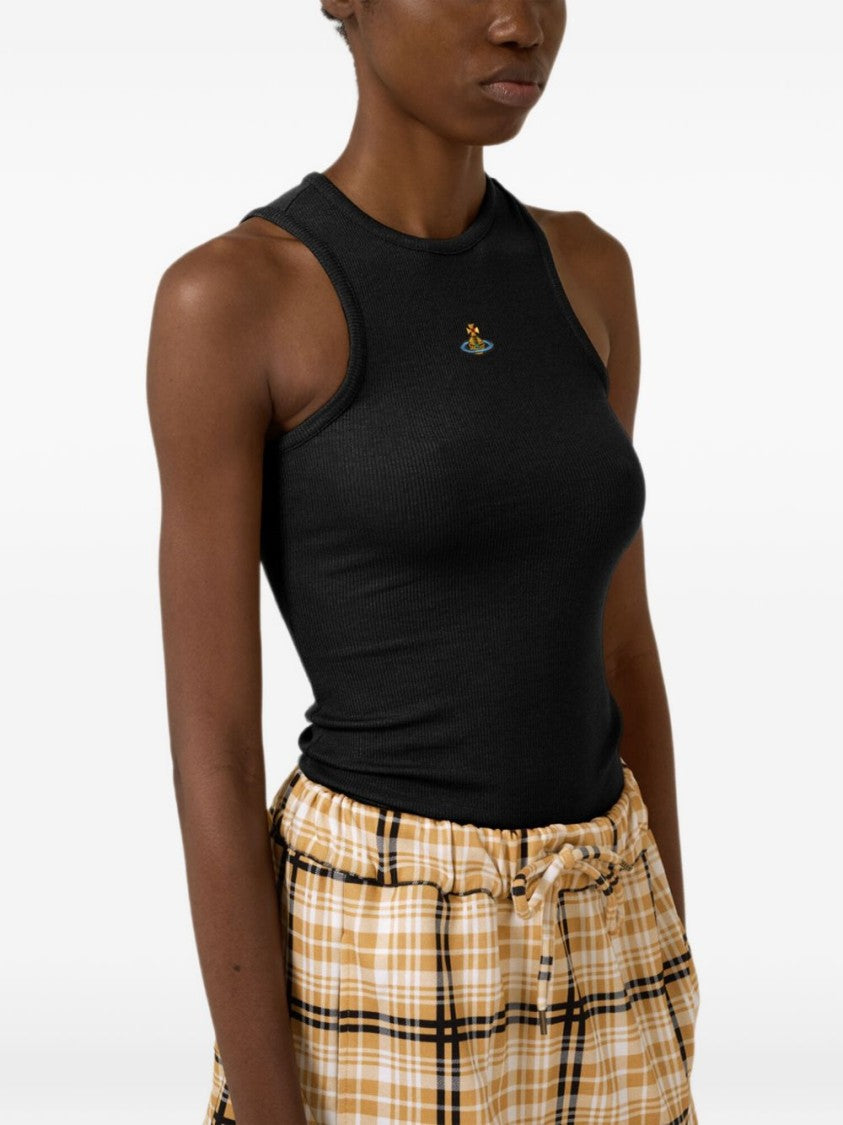 Vivienne Westwood Black Fitted Sleeveless Ribbed Top