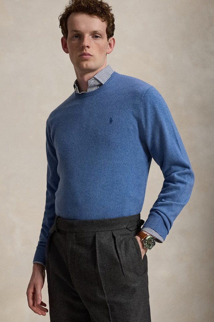 Polo Ralph Lauren Blue Heathered Crew-Neck Sweater