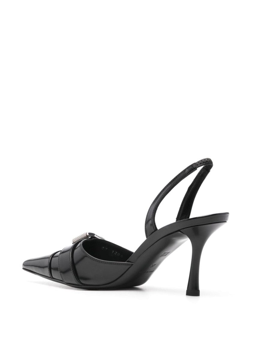 Givenchy Panelled Black Calf Leather Slingback Pumps