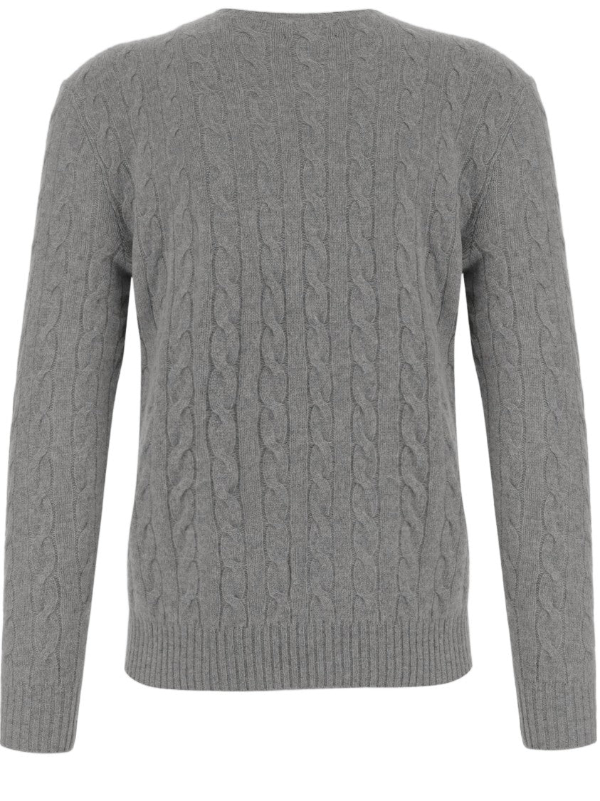 Polo Ralph Lauren Wool And Cashmere Cable-Knit Sweater With Classic Crew Neck And Embroidered Logo