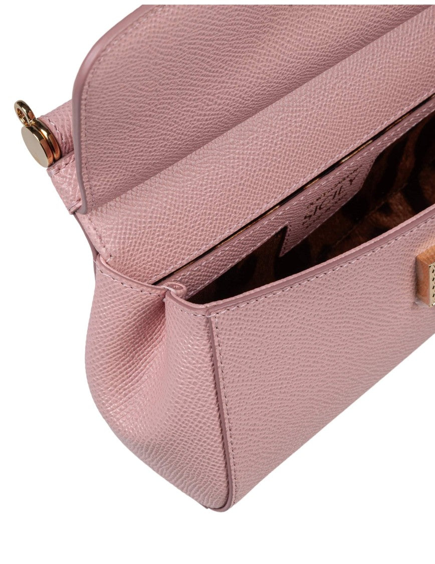 Dolce & Gabbana Mini Sicily Dauphine Leather Bag Nude Pink