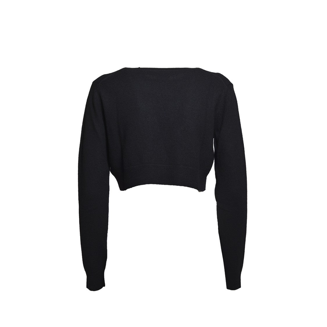 Patou Wool Cashmere Cropped Sweater - Black