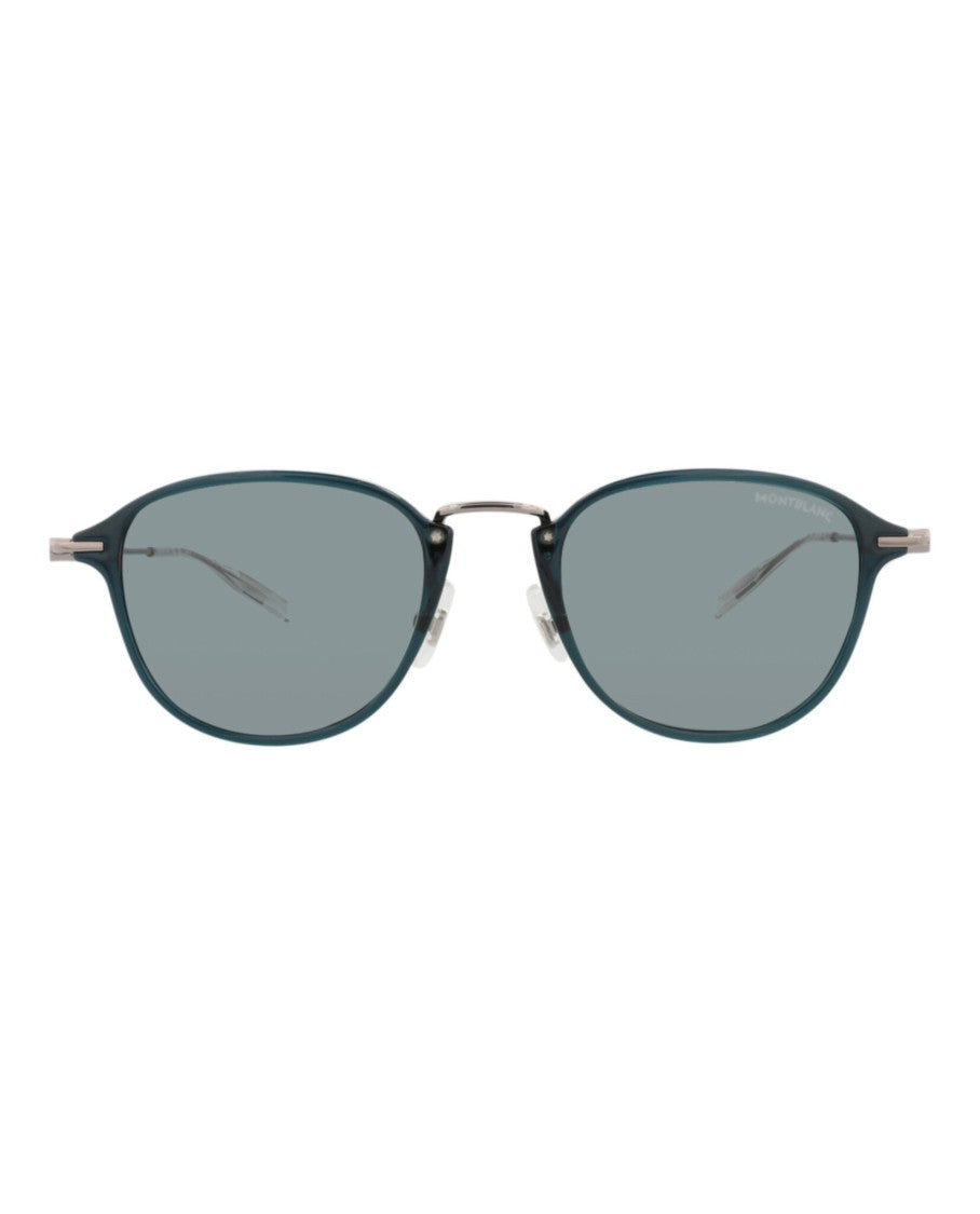 Montblanc Round-Frame Injection Sunglasses With Metal Temples