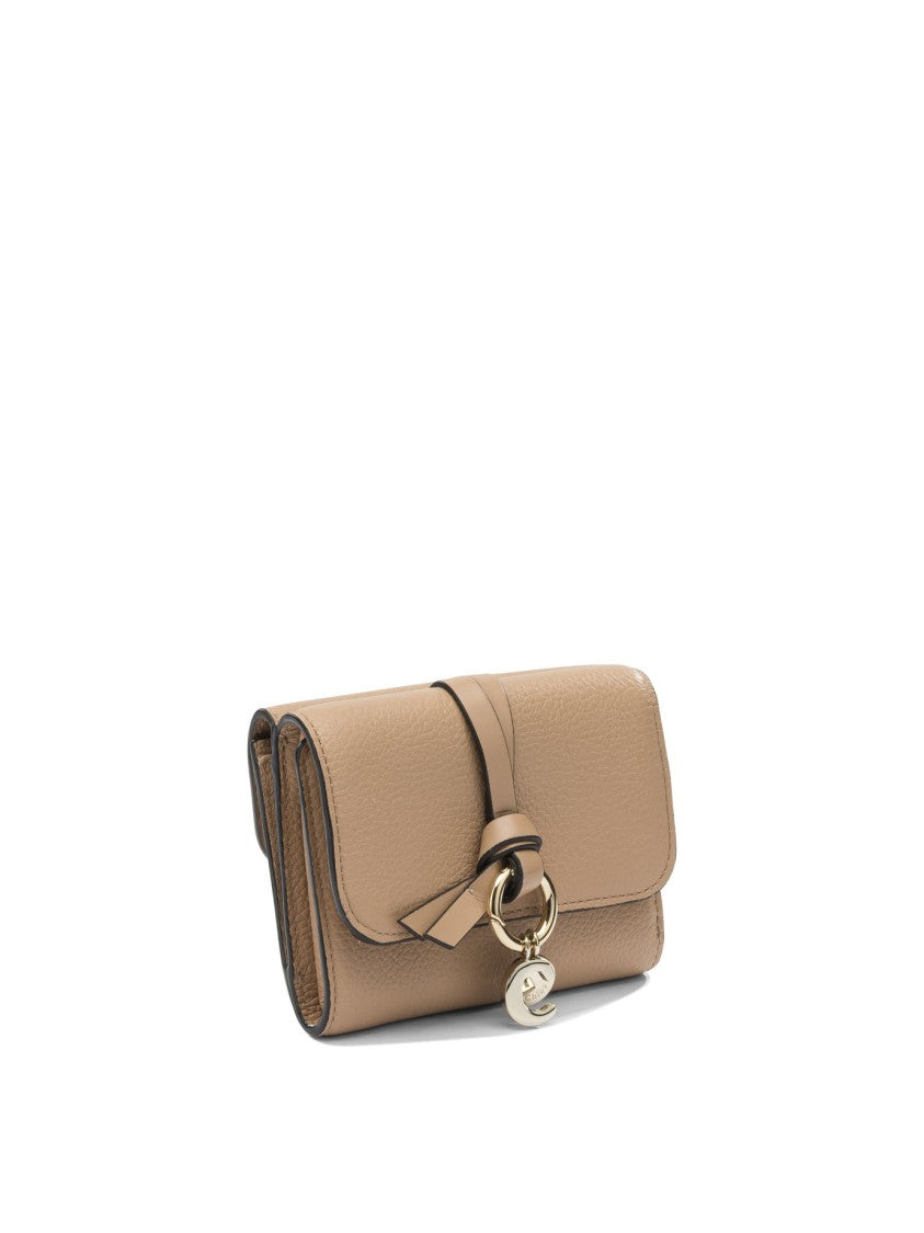 Chloé Textured Leather Wallet With Gold-Tone Accents