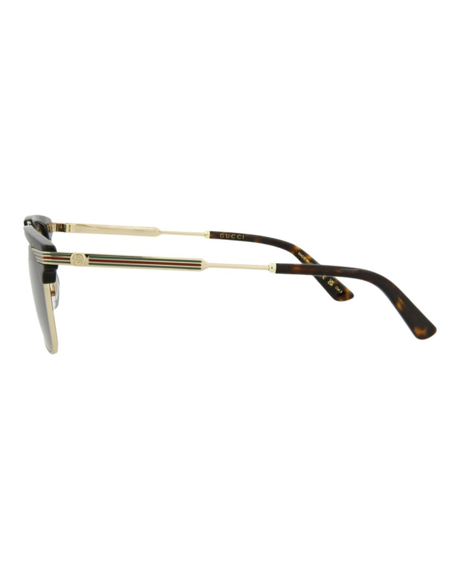 Gucci Square-Frame Metal Sunglasses