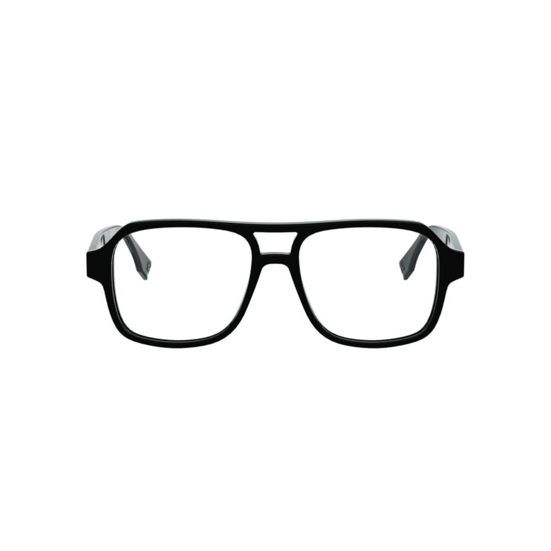 Fendi Rectangular Frame Eyeglasses With Double Bridge Design