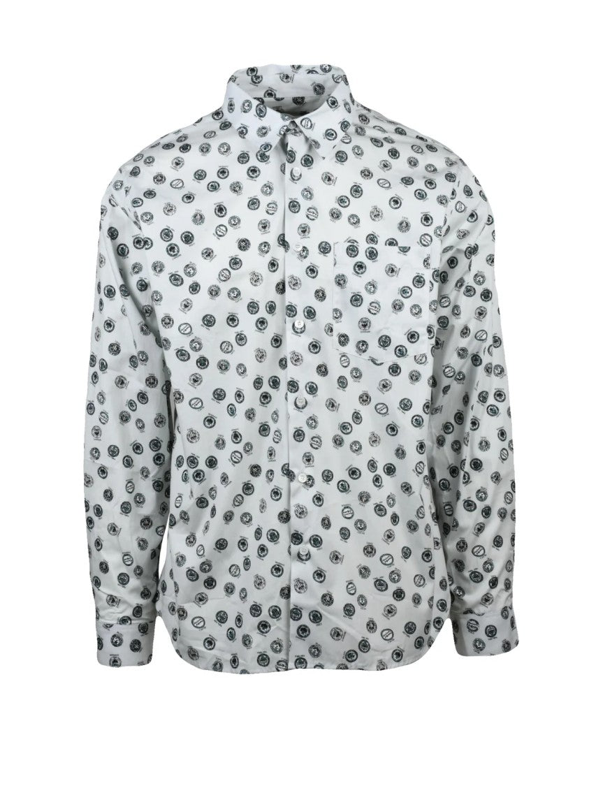 Maison Kitsuné White Cotton Patterned Shirt