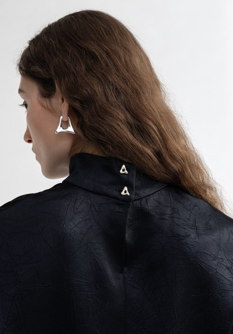 Aeron Flora - Satin Sleeveless Turtleneck