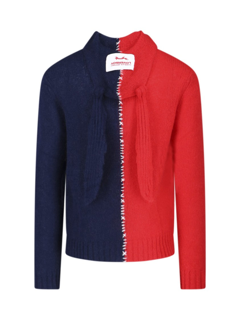 Charles Jeffrey Loverboy Classic Knit Hoodie In Vibrant Red