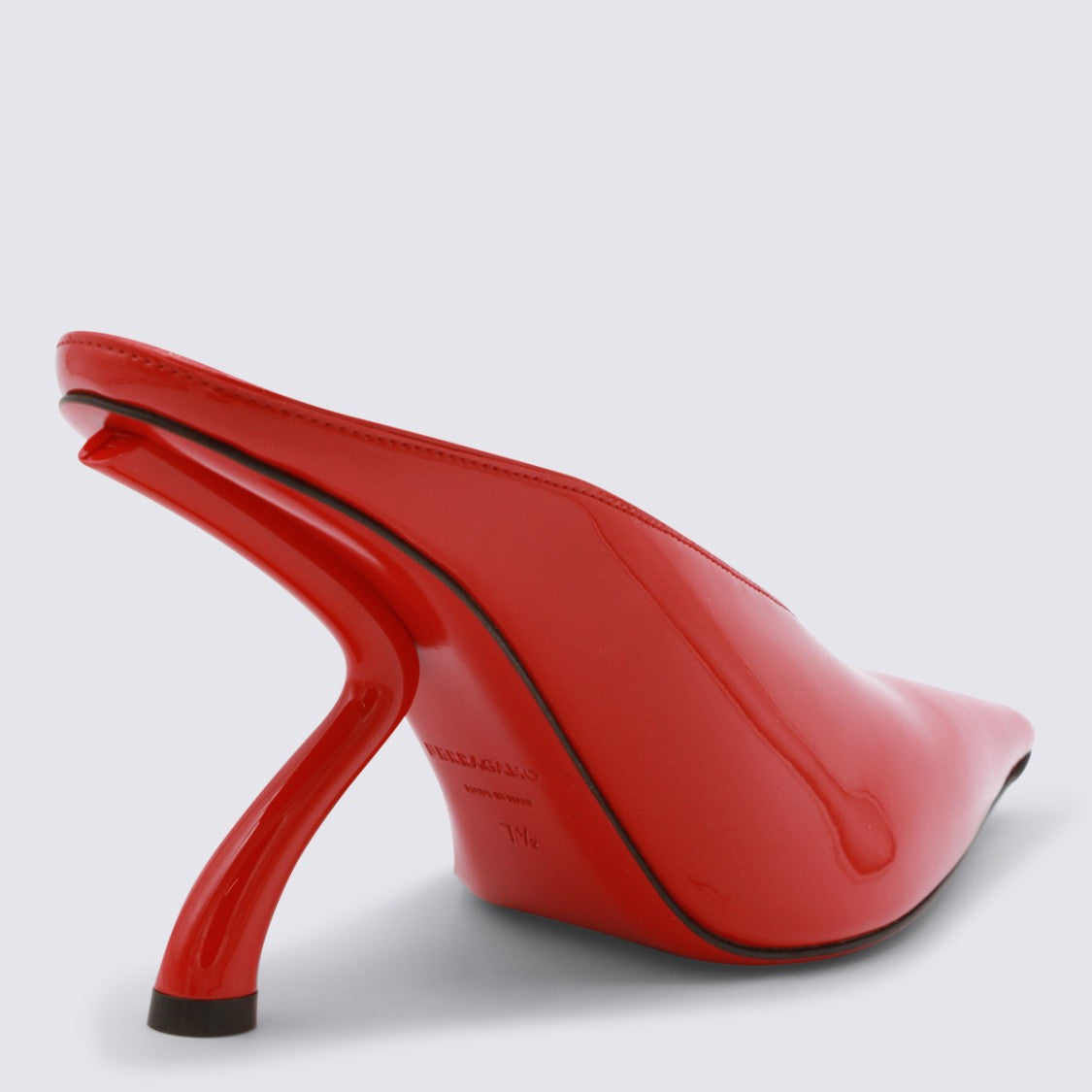 Ferragamo High-Heeled Mules With Sculptural Curved Heel