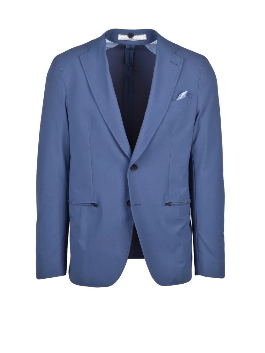 Lebole Blue Polyamide Elastane Stretch Jacket