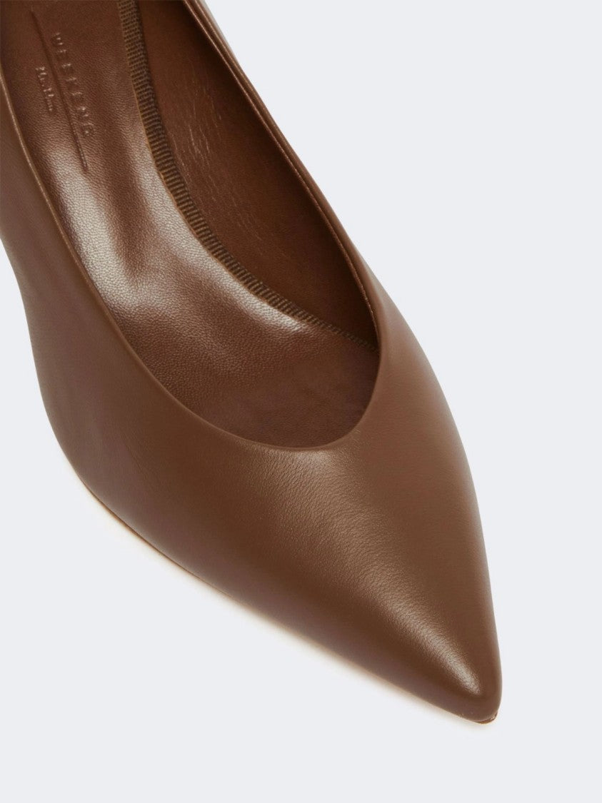 Max Mara Sculptural Low-Heel Pumps In Soft Sheepskin Leather