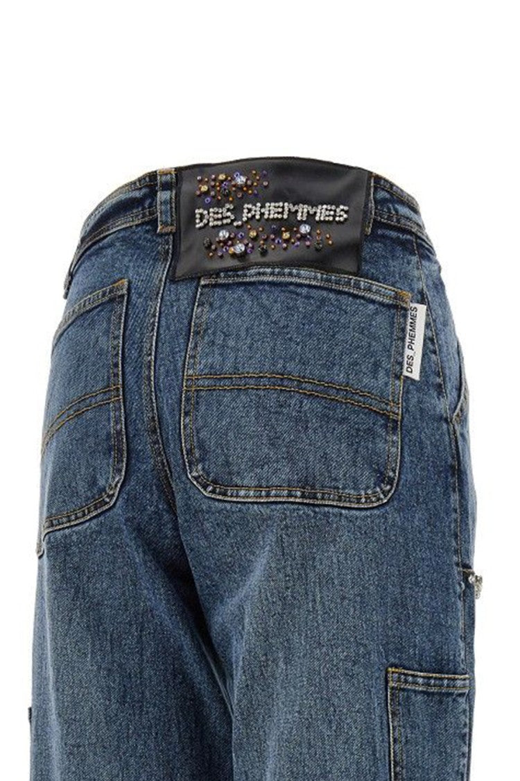 Des Phemmes Straight-Leg Denim Trousers With Studded Detailing