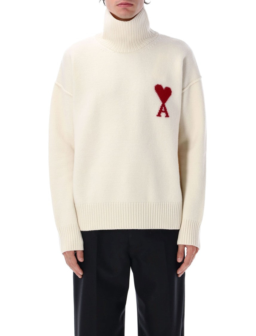 Ami Paris Wool Ami De Coeur Turtleneck