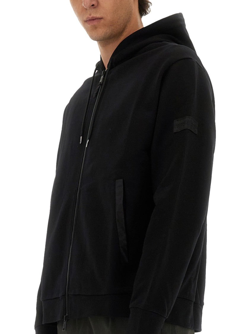 Premiata Zip Sweatshirt With Contrasting Fabric Panel