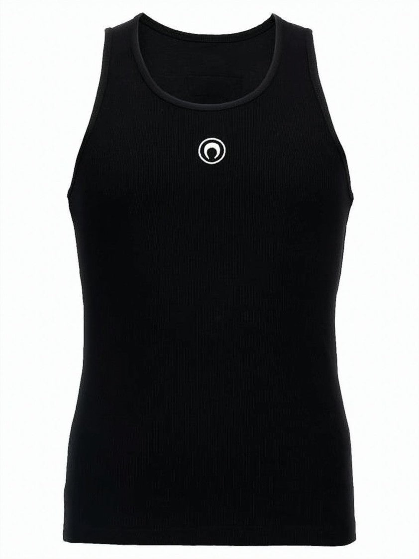 Marine Serre Ribbed Sleeveless Tank Top With Fitted Silhouette