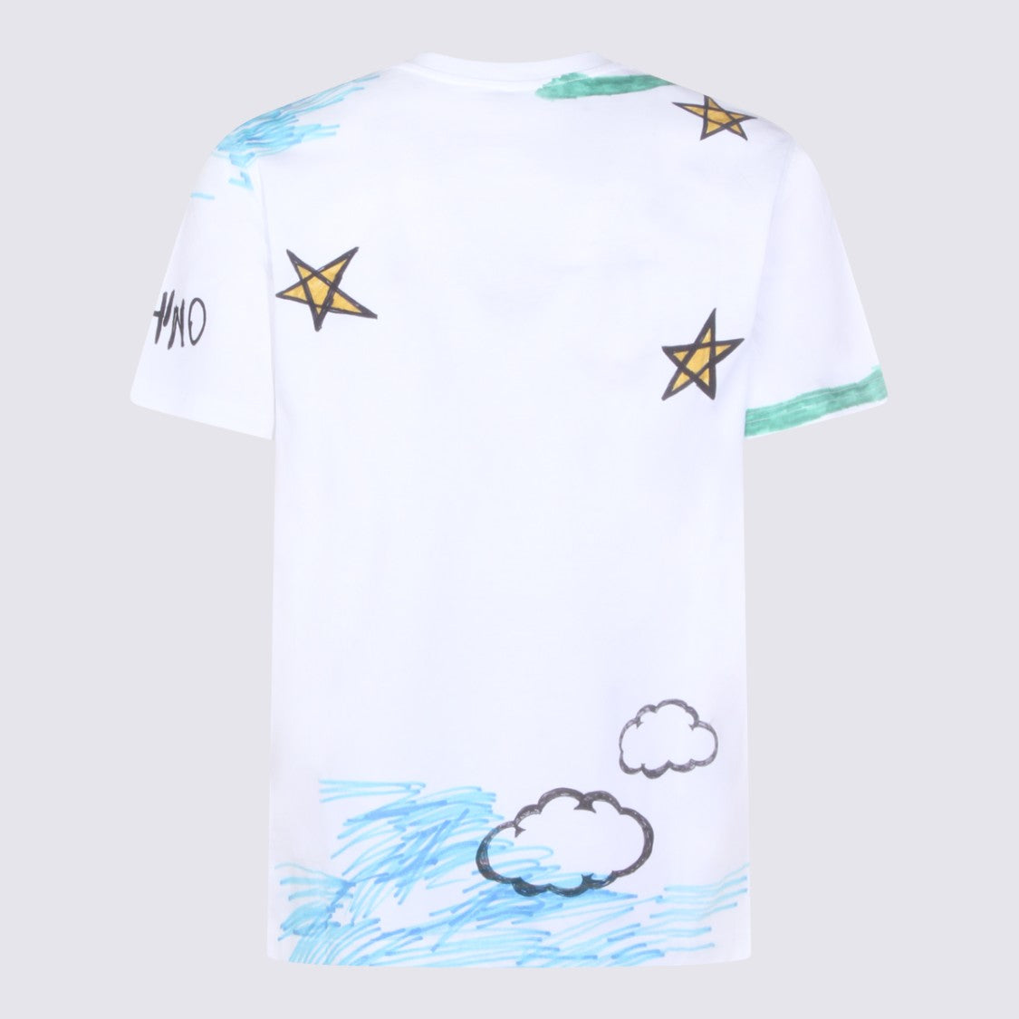 Moschino Minimalist White T-Shirt With Standard Crew Neckline