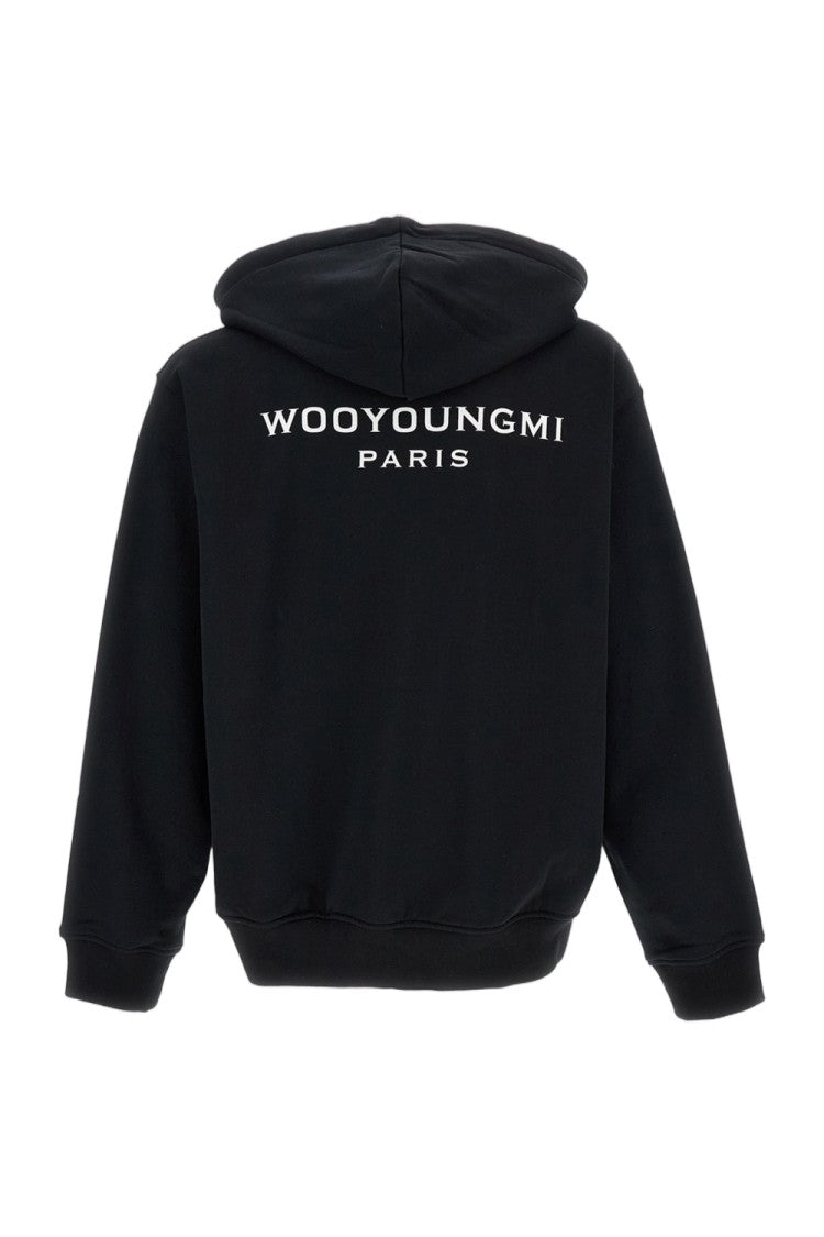 Wooyoungmi Structured Cotton Zip-Up Hoodie With Drawstring