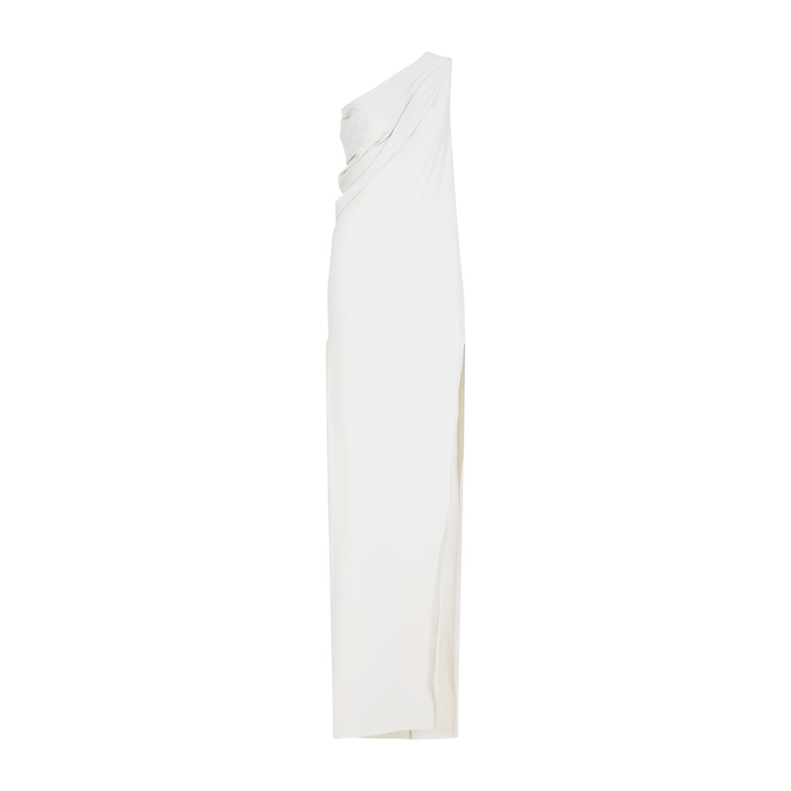 Rick Owens One-Shoulder Draped Evening Dress With Alluring Slit