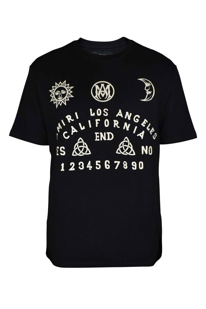 Amiri Black Cotton T-Shirt With Moon
