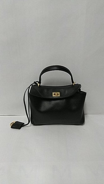 Balenciaga Smooth Grain Leather Handbag With Twist-Lock Closure