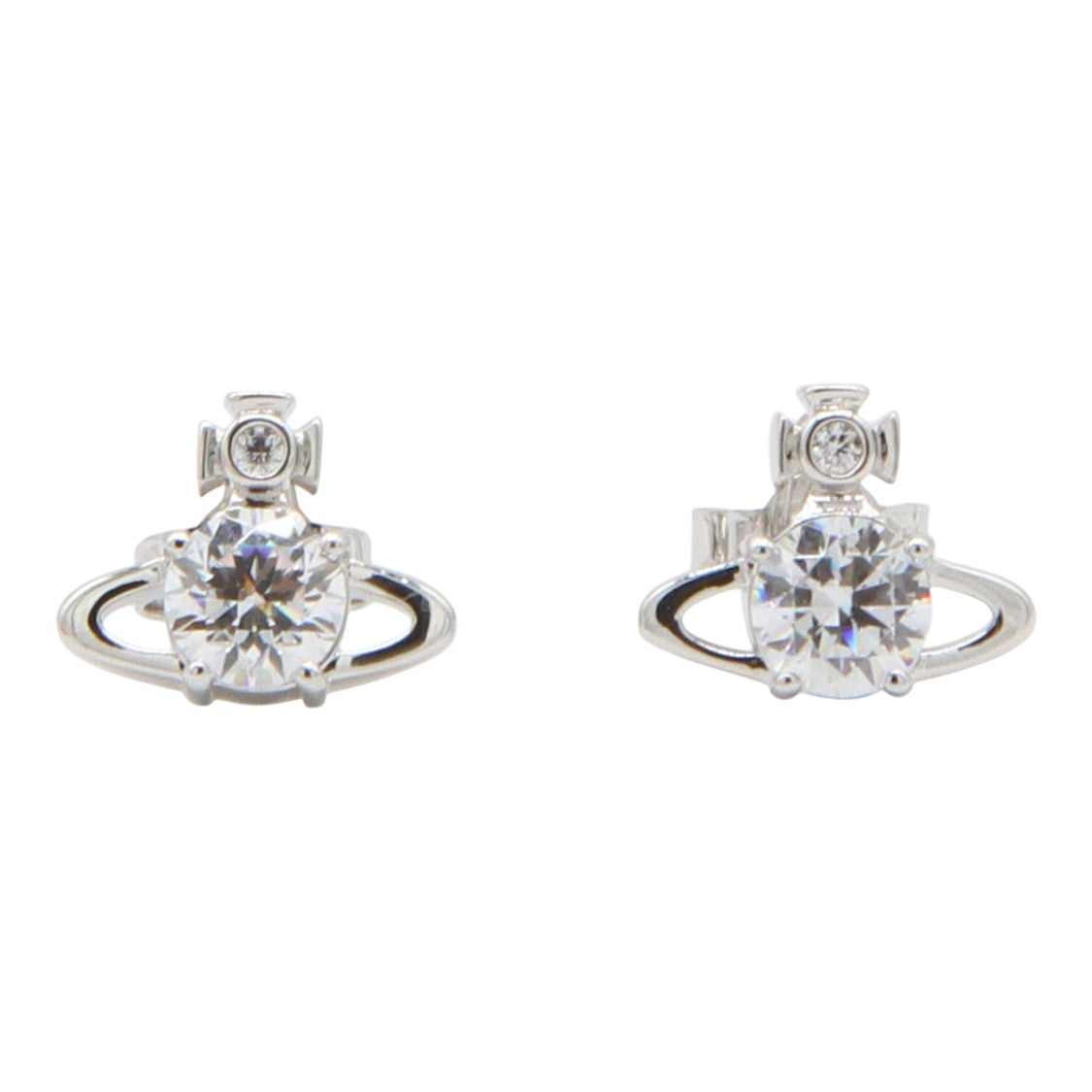 Vivienne Westwood Orbit-Inspired Silver-Tone Stud Earrings