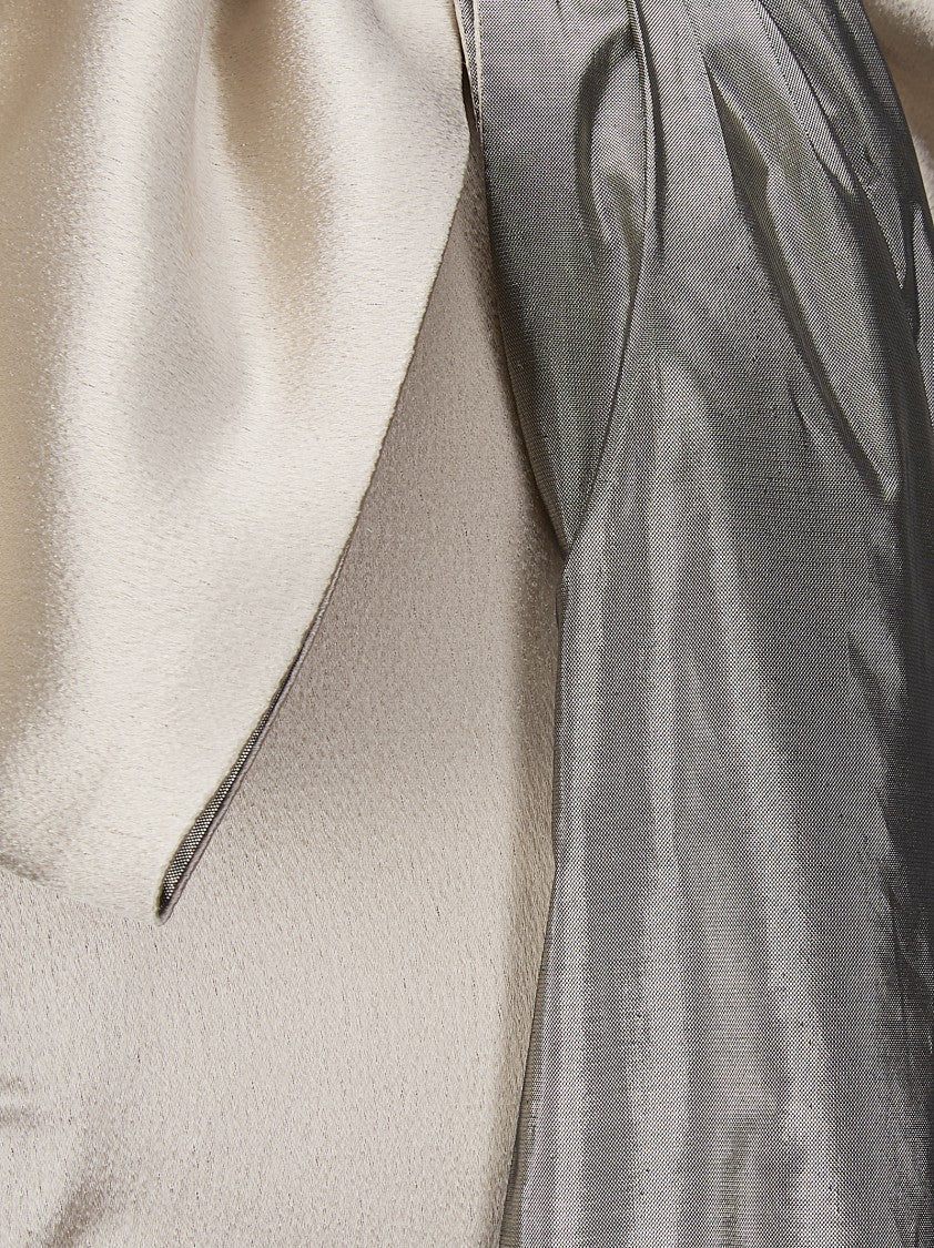 Maison Margiela Long Silhouette Dress With Bow Detail And Contrast Stitching