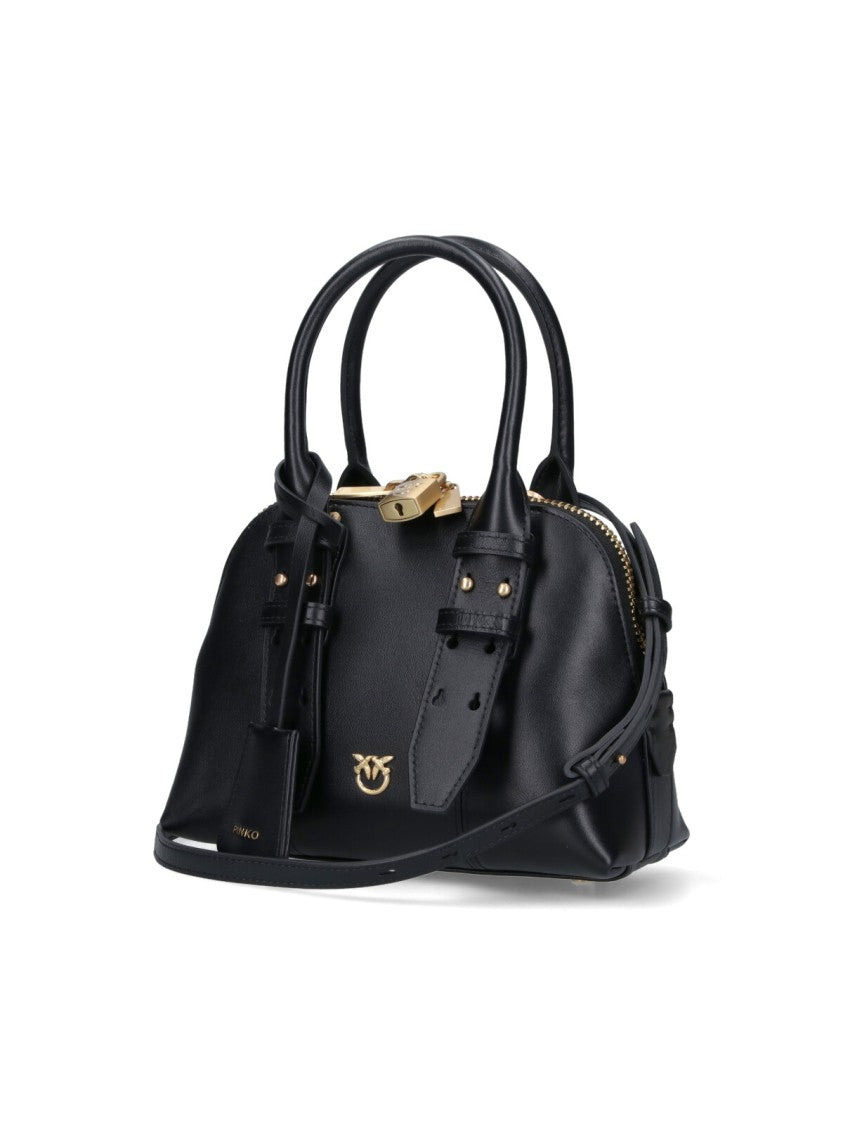 Pinko Structured Minimalist Bag With Smooth Black Exterior