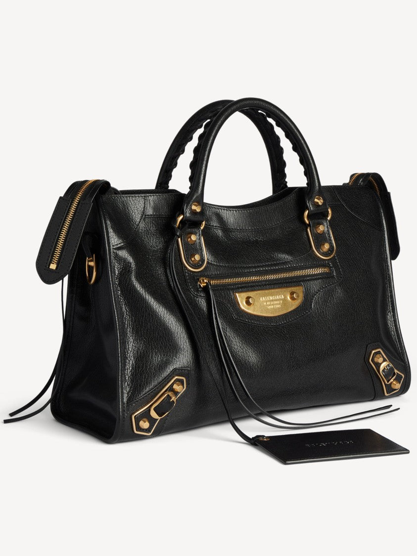 Balenciaga Rectangular Black Shoulder Bag With Braided Detailing
