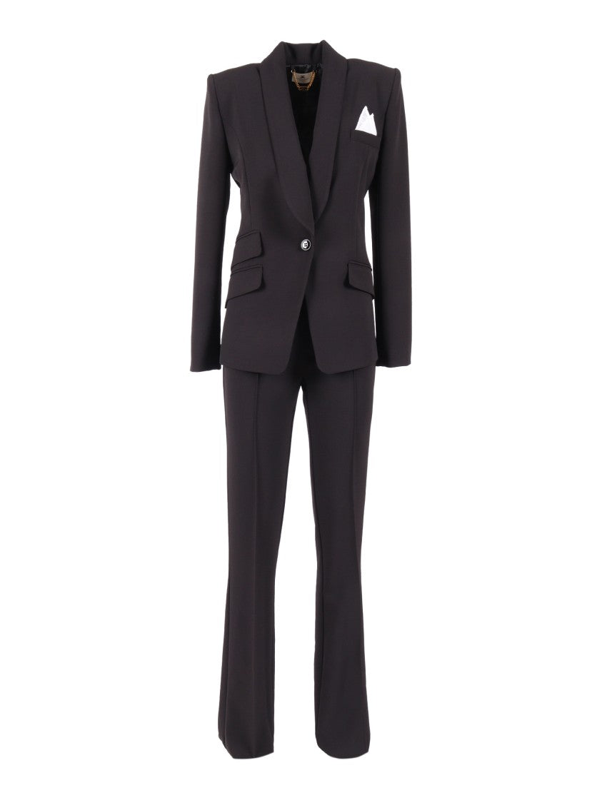 Elisabetta Franchi Tailored Blazer With Flared Trousers