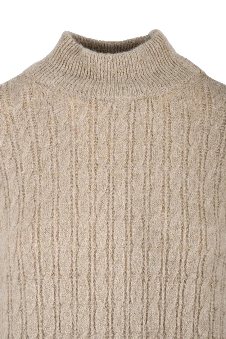 Liu Jo Beige Cable High-Neck Dress
