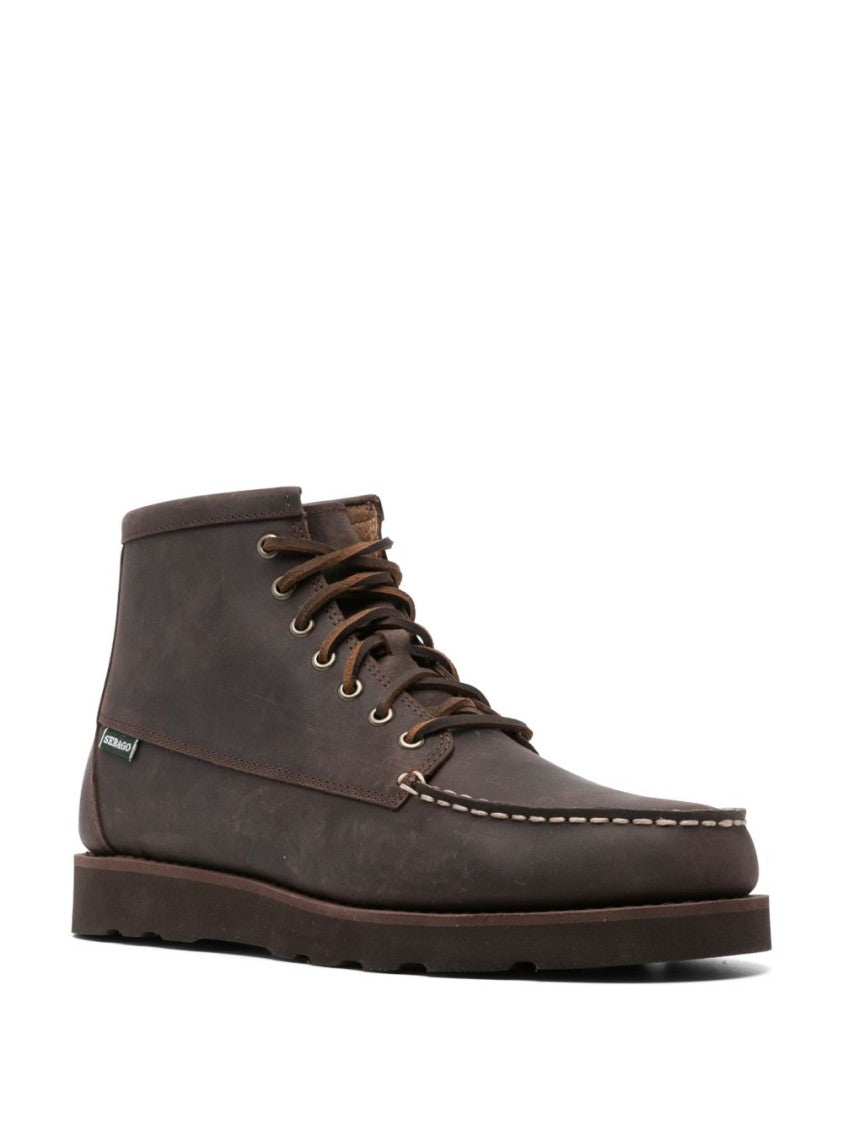 Sebago Cedar Brown Suede Desert Boot With Whipstitch Detail