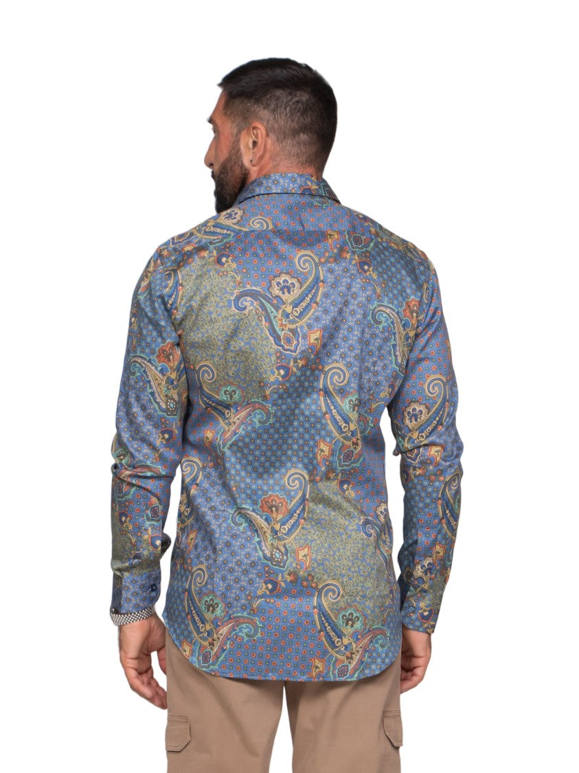 Etro Roma Paisley Geometric Long-Sleeve Shirt