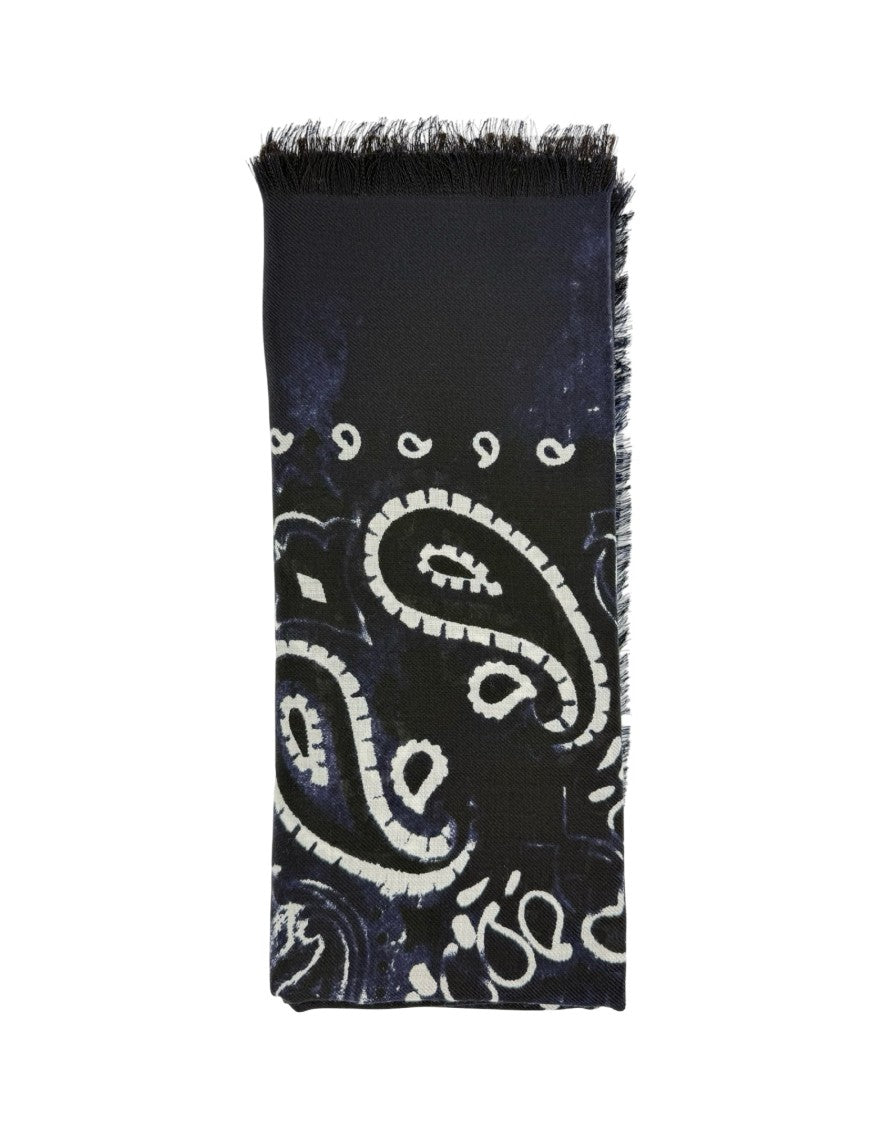 Destin Rectangular Scarf With Paisley Pattern And Fringed Edges