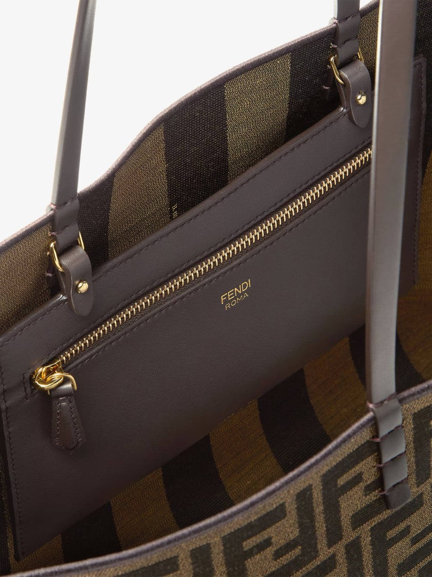 Fendi Monogram Tote Bag With Structured Form And Zip Pocket