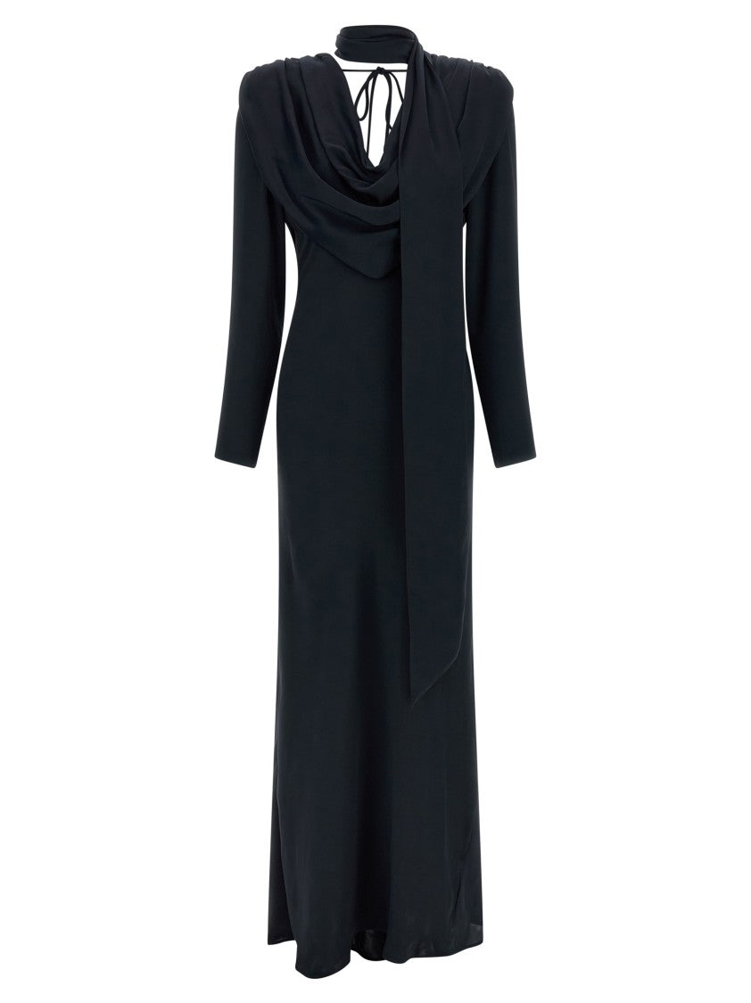Rotate Birger Christensen 'Satin Maxi Drapy' Dress