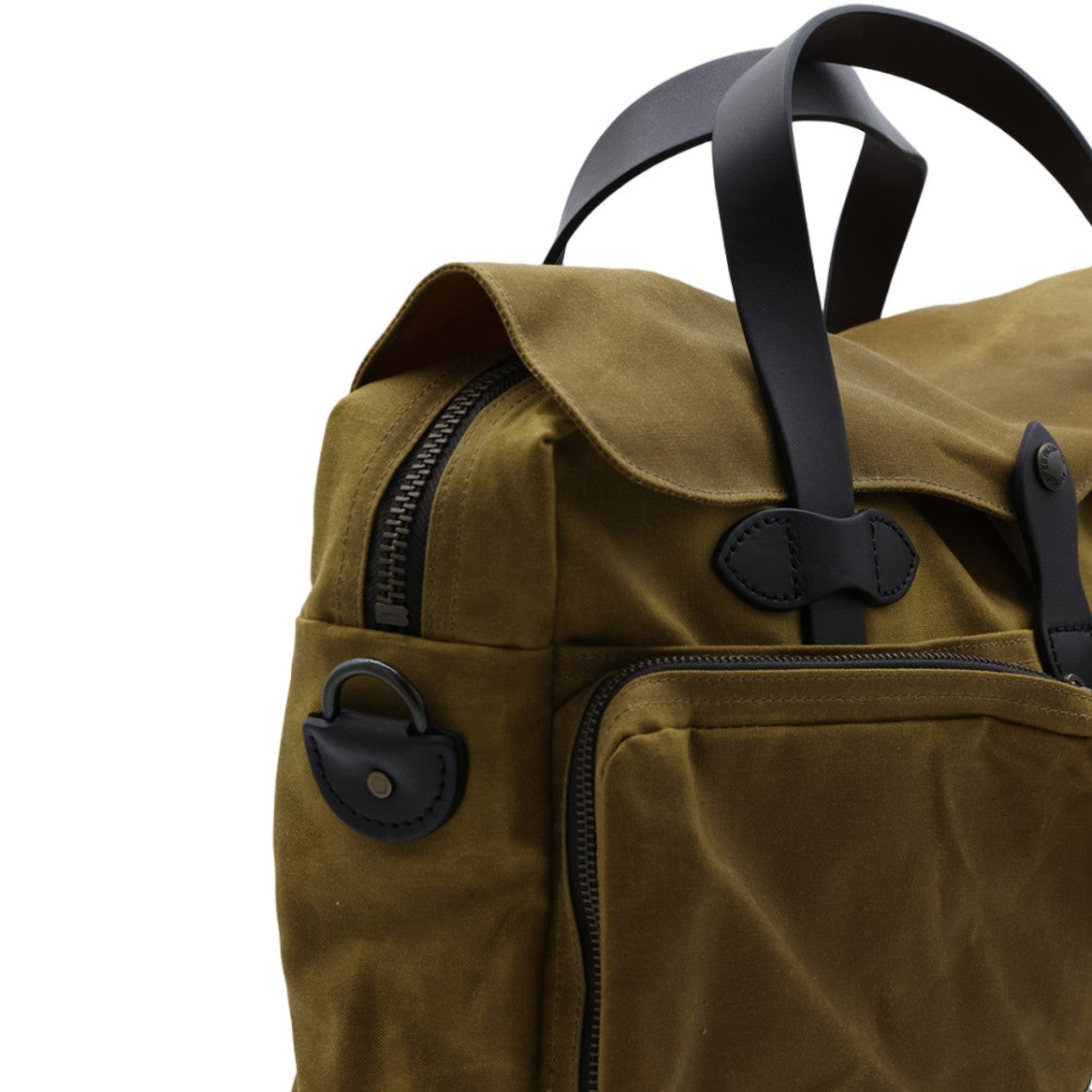 Filson Rugged Olive Green Utility Bag With Leather Accents