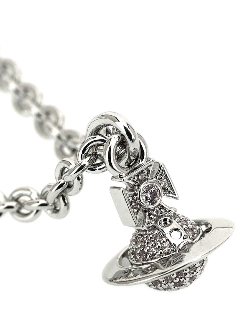 Vivienne Westwood Key Pendant Necklace With Orb Design And Pavé Crystals