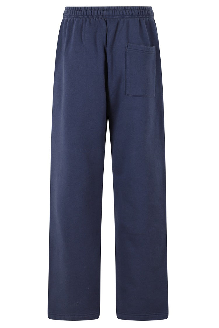 Sporty And Rich Navy Wide-Leg Jogger Trousers With Embroidered Logo