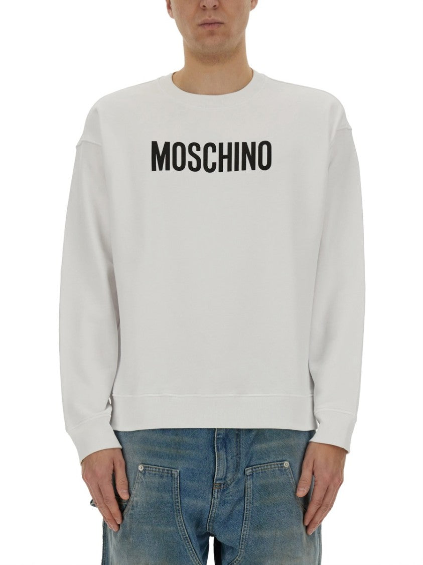 Moschino Regular Fit Cotton Sweatshirt With Bold Logo