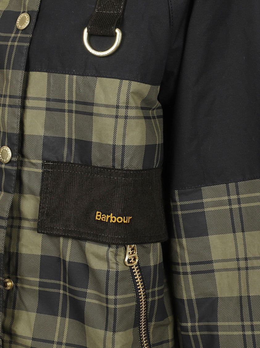 Barbour Green Tartan Patchwork Rain Jacket