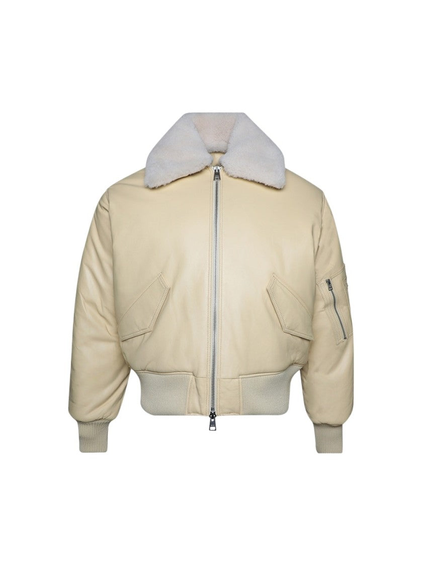 Ami Leather Bomber Jacket