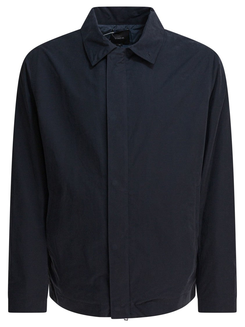 Vince Convertible Collar Cotton Blend Jacket