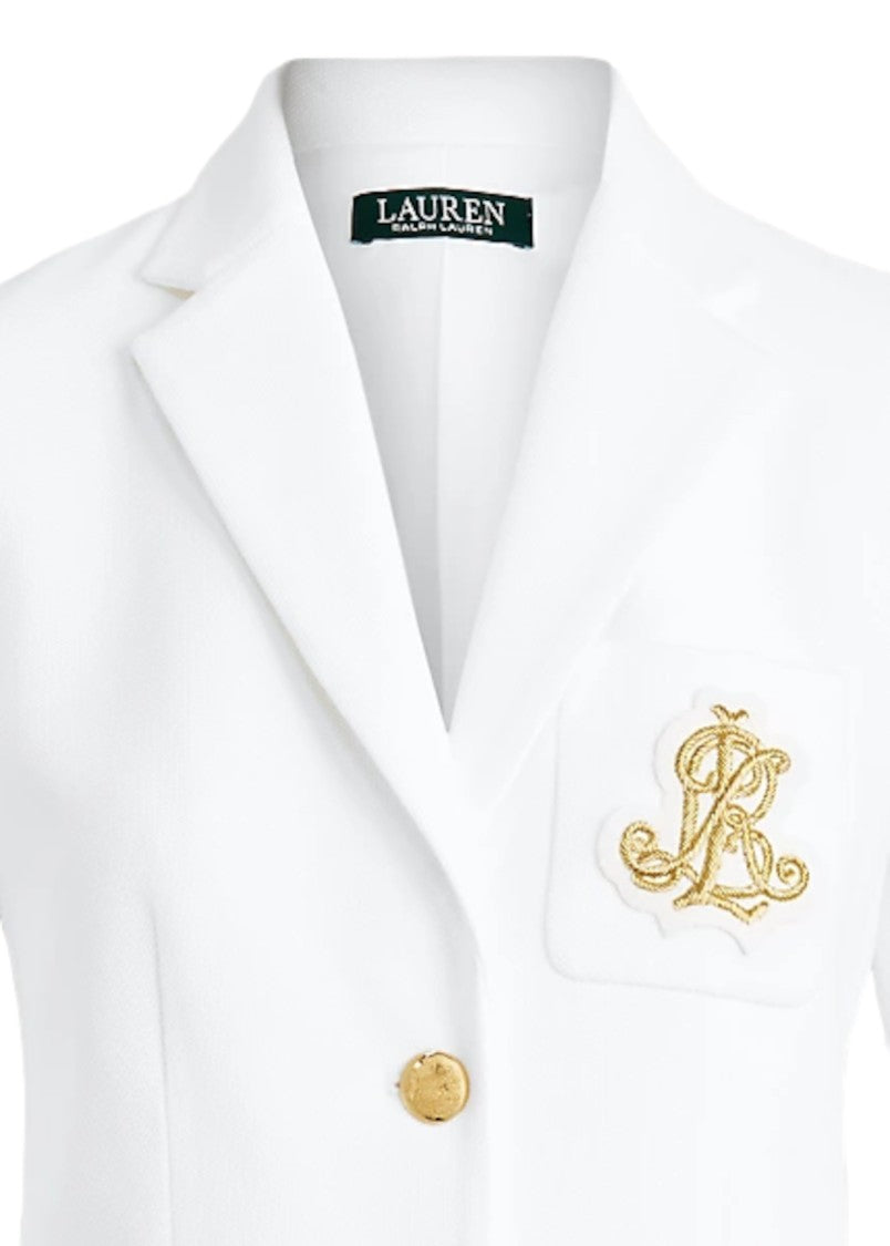 Lauren Ralph Lauren White Sportswear Pique Lined Jacket