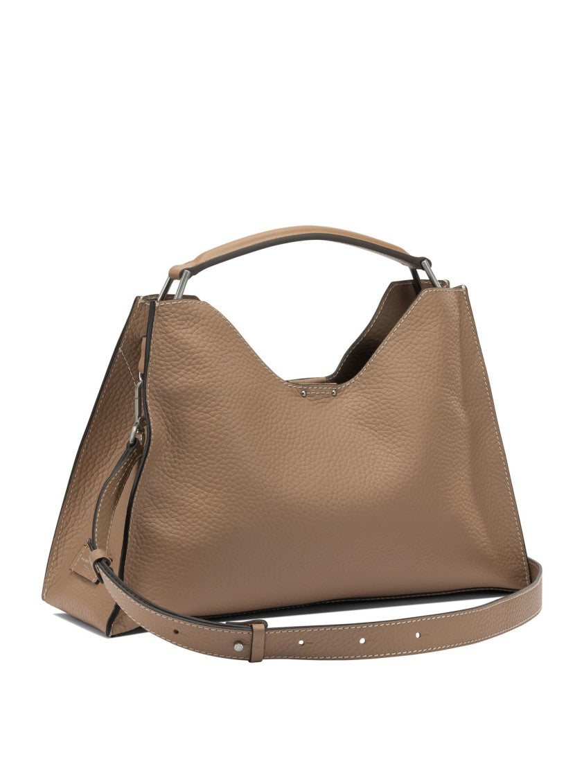 Gianni Chiarini Textured Leather Shoulder Bag With Trapezoidal Silhouette