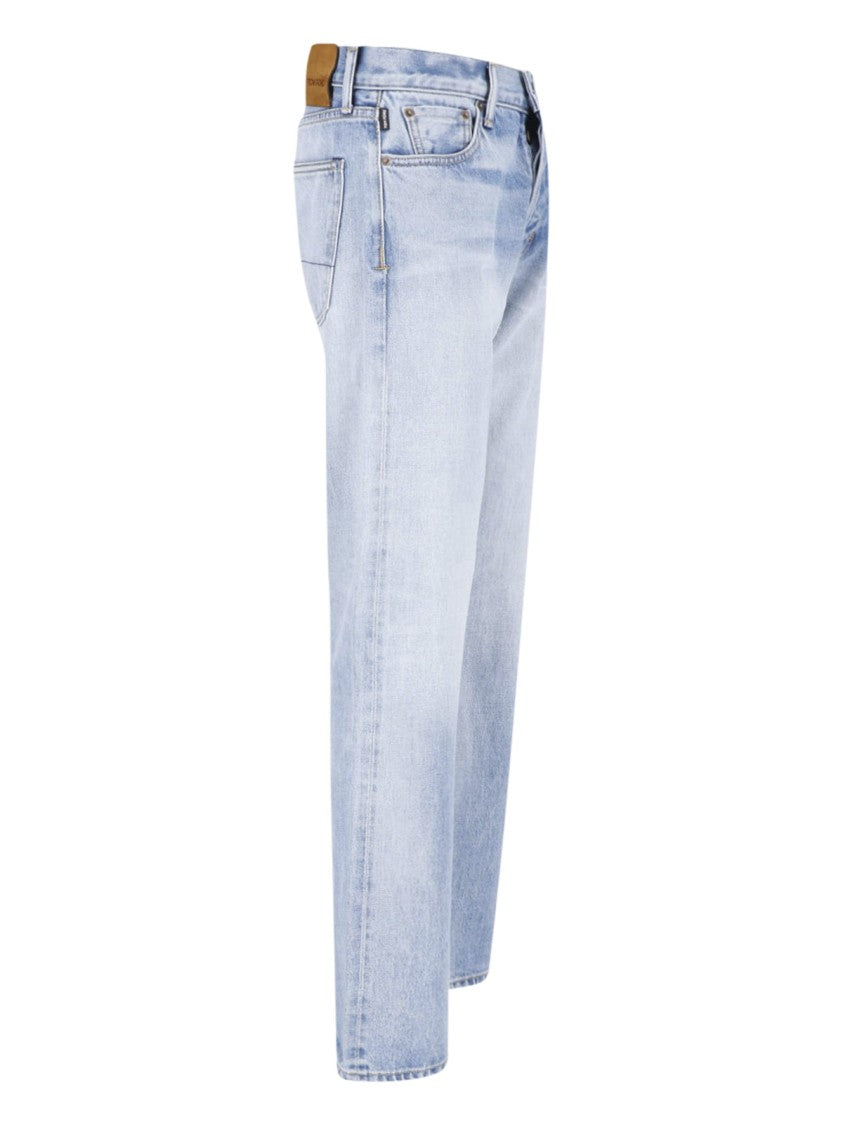 Tom Ford Light Blue Straight-Leg Cotton Jeans