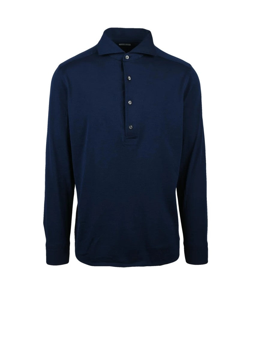 Sonrisa Fior Di Cotone Blue Cotton Fior Di Cotone Polo Shirt