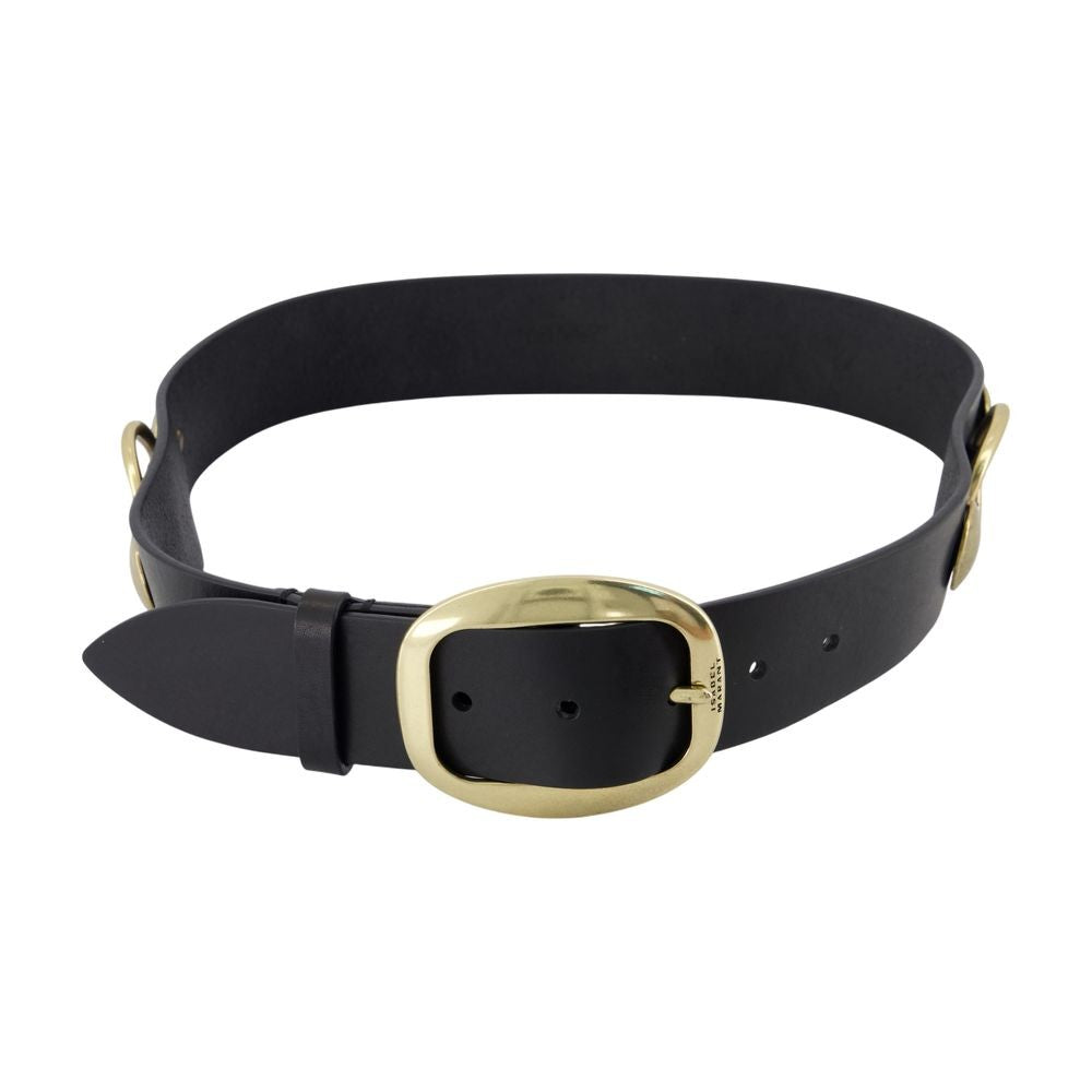Isabel Marant Calfskin Belt With Polished Gold-Tone Buckle