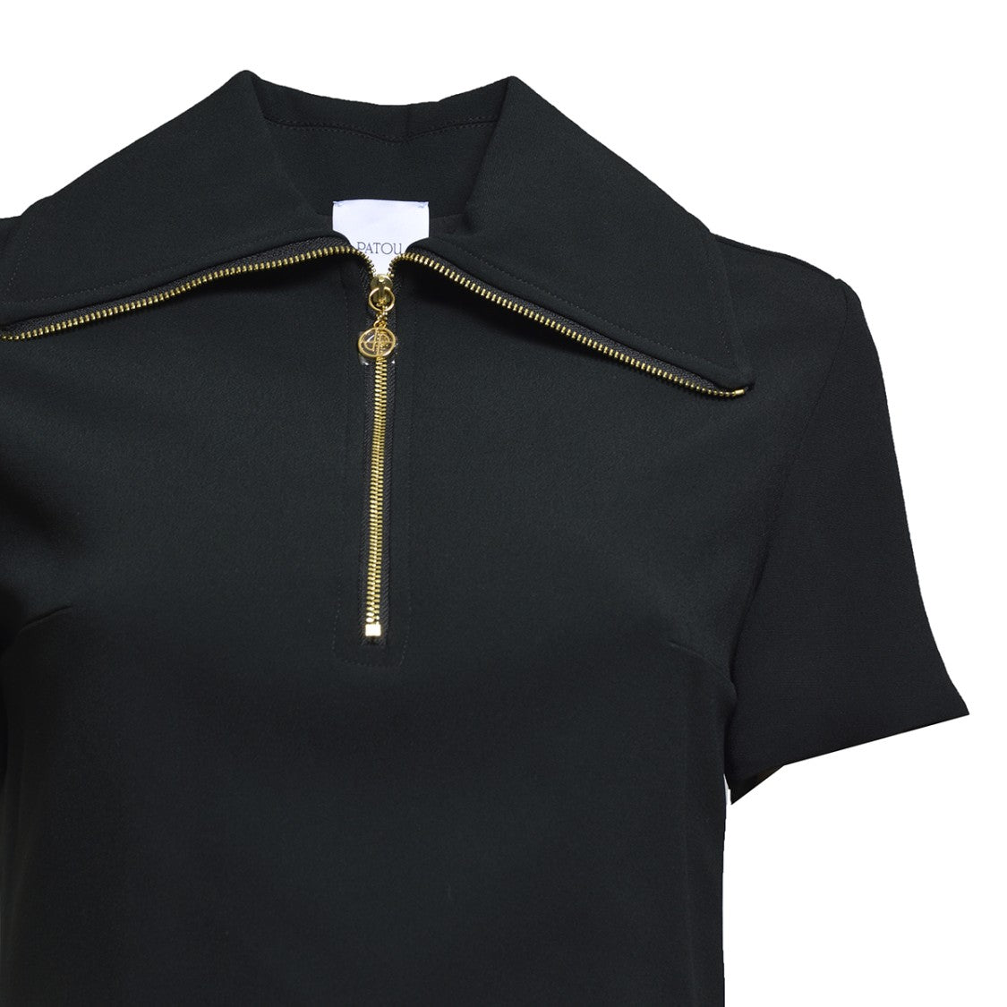 Patou Black Viscose Short Skater Dress With Zip